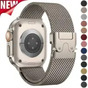 Hot 2025 Milanese Loop Titanium✅ For Apple Watch Band Strap Ultra 2 49mm 46mm