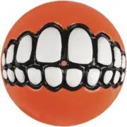 Grinz Fetch Treat Dispensing Ball Dog Toy Orange Small