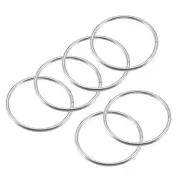 50mm(1.97") OD Metal O Ring Non-Welded Craft Hoops for DIY Silver Tone 25pcs