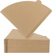 Coffee Filters, Size 02 Cone Filters, Disposable Natural Paper Filters 2-4 Cup, 2 Cone for Pour Over and Drip Coffee Maker (Unbleached)