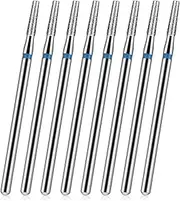 8 Pcs Tapered Barrel Cuticle Drill Bit Set 3/32 Shank Cuticle Clean Drill Bits Electric Nail File Machine Cuticle Bit Diamond Nail Bits Manicure Pedicure Polishing Kit with Case for Nail Salon Manicur