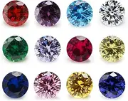 [XIANGMO] Size 1.0mm-10.0mm Round Cut Loose Cubic Zirconia Stone Synthetic Corundum 5# Synthetic Spinel 113# Mix 12 Colors