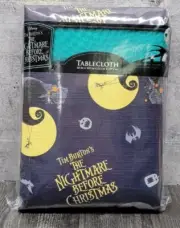 Nightmare Before Christmas Tablecloth Halloween Jack 60”x102” Rectangle Peva