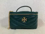 NEW Tory Burch Pine Tree Kira Chevron Mini Vanity Case/Shoulder Bag $358