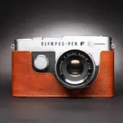 Genuine Leather Half Camera Case Bag Cover For Olympus PEN-FT/PEN-FV Film Camera