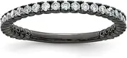 [JewelryWeb] 925 Sterling Silver Polished Prong set Ruthenium plating Black Plated With CZ Simulated Diamond Ring Size 6 Band Style-Ring for Women