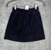 J Crew Crewcuts Corduroy Pull On Skirt Girls Size 8 Blue Pleated Pockets NWT