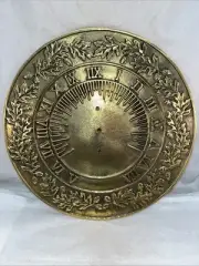 Vintage Brookstone Solid Brass Oak Leaf Acorn Garden Round Sundial 11"