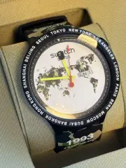 APE x swatch Watch Analog Quartz Day Date White Men's