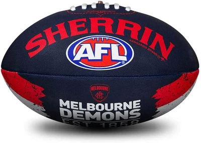 Sherrin AFL Melbourne Demons Song Football, Size 2