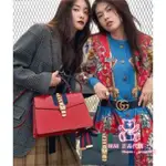 GUCCI 431666 MINI SYLVIE 紅色皮革金釦鏈條包 XB6976