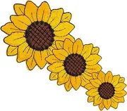 DOITOOL 3pcs Flower Embroidery Applique Patches Sunflower DIY Sewing Decor for Garments Clothing Bags and Crafts Unique Designs for Covering and Enhancing Style