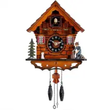 Cuckoo Clock Traditional Black Forest Clock Antique Wooden Pendulum Quartz Wall
