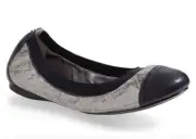 Tory Burch Women's Bridgette Ballet Flat Pewter/Bright Navy Size 7.5