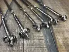 6Pcs Hand Forged Stainless Steel Skewers Cookware for camping BBQ Grill utensils