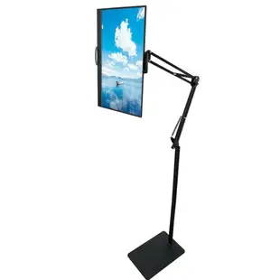 落地式手機支架平板ipad通用俯拍照對鏡直播金屬可升降床頭床上架