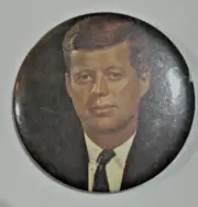 JOHN F.KENNEDY PRESIDENTIAL VINTAGE 3.5 INCH POLITICAL PINBACK BUTTON RARE MINT
