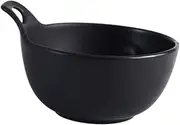 ABOOFAN 1pc Ceramic Salad Bowl Elegant Black Dessert Serving Bowl for Home Restaurant Tableware for Food Snacks Hot Dishes for Parties Gatherings
