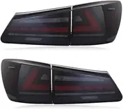 TDTAPN 1 Set LED Tail Lights Compatible for Lexus IS250 2006-2012 LED DRL Car Light Assembly with Start Animation Signal Auto Accessories(Smoke Cover)