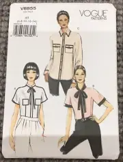 Vogue Pattern 8855- Size 6 / 8 / 10 / 12 / 14 - Shirt / Blouse
