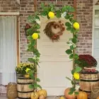 Artificial Lemon Garland with Flowers Outdoor Indoor Festival Greenery Vine