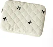 Attria Cute Bow Graphic Carrying Laptop Bag Y2K Preppy Laptop Sleeve Case Bag Kawaii Pad Computer Protect Case Pouch (13-14 inch,White)