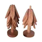 Christmas Tree Coasters Wooden Tree Trivets for Dishes Hot Pot Holders Bowl