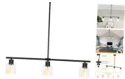 3 Lights Modern Chandelier, Black Kitchen Island Lighting, Dining Room Light