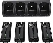 Remote Controller Charging Dock Station, 4 in 1 Remote Controller Stand with 4 Pack 2800mAh Rechargeable Battery Portable Remote Control Charge Dock for Wii Game