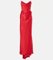[Vivienne Westwood] Vivienne Westwood Off-shoulder satin gown AU 14 red
