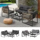 Livsip 4 Seater Outdoor Furniture Setting Garden Patio Lounge Sofa