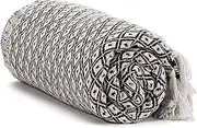 Americanflat 50x60 Throw Blanket - Soft and Breathable Cotton Throw Blanket for Couch, Bed, Chair - Decorative Blanket Perfect for Home, Office, or Outdoor Use - Mini Diamond Black and Cream Blanket