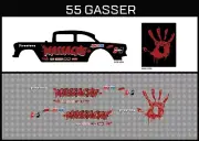 Hot Wheels (1/64), 55 Gasser "Massacre" Waterslide, Printed White First, Decals