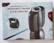 NIB SHARPER IMAGE DESIGN WINEMAKER'S AERATOR & FOIL CUTTER SET