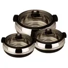 Casserole Set Black, Set of 3 Casserole (1000+1500+2000 ml)