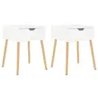 White Bedside Cabinets 2 Pcs Bedroom Nightstand Table With Drawer Lamp Stand