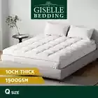 Giselle Bedding Bamboo Mattress Topper Pillowtop Mat Protector Pad 10cm Queen