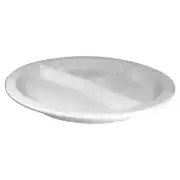 Bright White 9"Diameter Porcelain 3 Compartment Dinner Plate