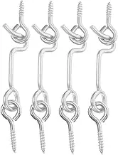 Replacement Hook Eye Latch Set 4-Piece Cabin Door Latch Screws Easy Install Suitable for Interior Exterior Doors