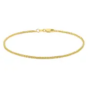 9ct Yellow Gold Silver Filled 19cm Foxtail 40 Gauge Bracelet