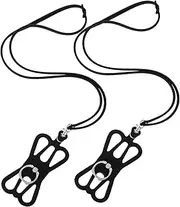 Veemoon 2pcs Adjustable Silicone Phone Lanyard with Grip Neck Strap for Cell Phone Secure Stylish Holder for Accessory for Women