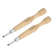 5.2mm 50# Carbon Steel Medium Flat Blade Wood Craft Carving Knife 2pcs