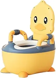 Toddler Potty, Baby Potty Trainer Toilet, Duck Shape Portable Travel Potty, Lightweight Easy-Clean Design, Compact Size, Perfect for Outdoor Camping, Kids Toilet Training, Travel Use, 22.5cm PVC