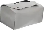 GLEAVI Portable Napkin Dispenser Stylish PU Paper Towel Holder for Car Office and Home Generous Capacity for Easy Access to Tissues and Wipes Elegant Grey Design