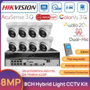 Hikvision 8CH 8MP Hybrid Light POE Security Camera System ColorVu3.0 2-Way Audio