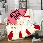 Throw Blanket Pop Corn Admit Retro Composition Ticket Cozy BlanketDecorative ...