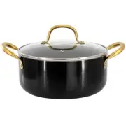 Gibson Home Ellsworth 5 Quart Nonstick Aluminum Dutch Oven with Lid in Black and