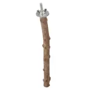 Natural Wood Stand Grinding Perch Bird Chew Hanging Cage Toy