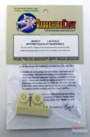 BARBR48317 1:48 BarracudaCast Spitfire Four Slot Mainwheels