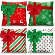 Christmas Pillow Covers Set of 4 Farmhouse Xmas Pillow 18" x 18" (Pack of 4)